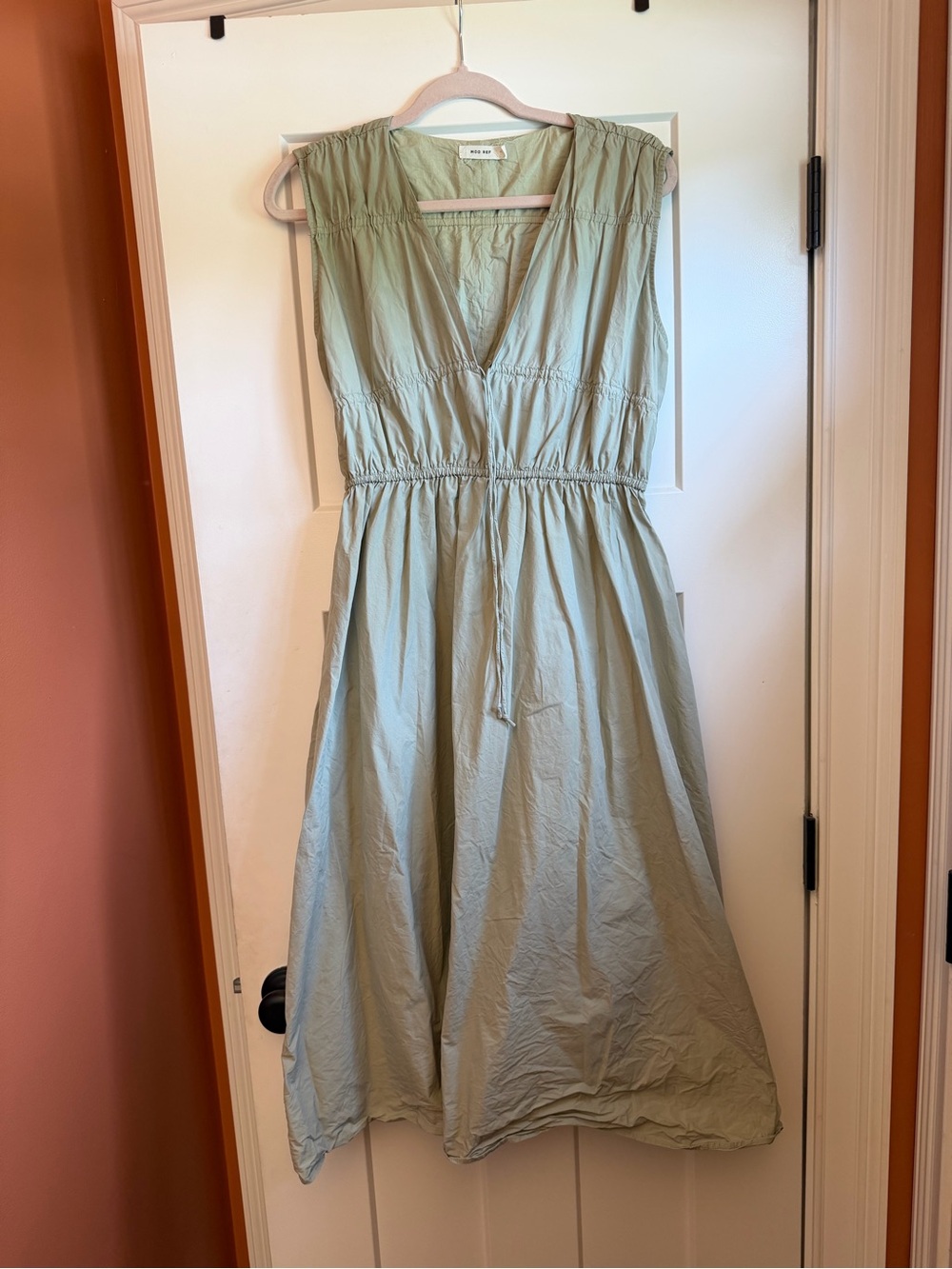 NWOT V-Neck Midi Dress in Sage Green